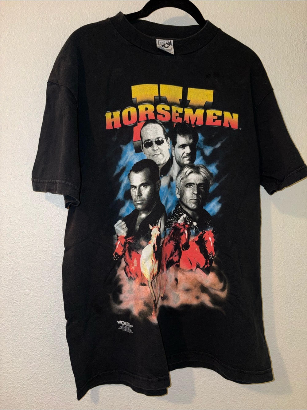 Vintage wcw wrestling tshirt Black four 'Horsemen' Graphic Tee